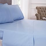 Emma Barclay 180 Thread Count Percale Flat Sheet in Blue - Double Bed