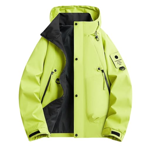 UHouse Herren Regenjacke Wasserdicht Outdoor Wanderjacke Atmungsaktiv Regen Jacke Windjacke Leichte Outdoorjacke mit Kapuze Softshelljack Funktionsjacke Kapuzenjacke Grün XL UHouse Herren Regenjacke Wasserdicht Outdoor Wanderjacke Atmungsaktiv Regen Jacke Windjacke Leichte Outdoorjacke mit Kapuze Softshelljack Funktionsjacke Kapuzenjacke Grün XL