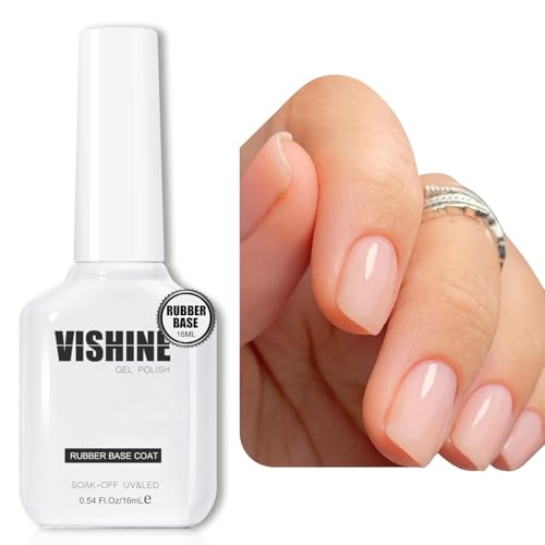 Vishine Rubber Builder Base Gel Nail Polish, 6 in 1 Jelly Nude Builder for Strengthen Apex Building Extension Long Lasting Protect U V Cured Color Based Manicure for Fragile Nails Art Home Salon R064