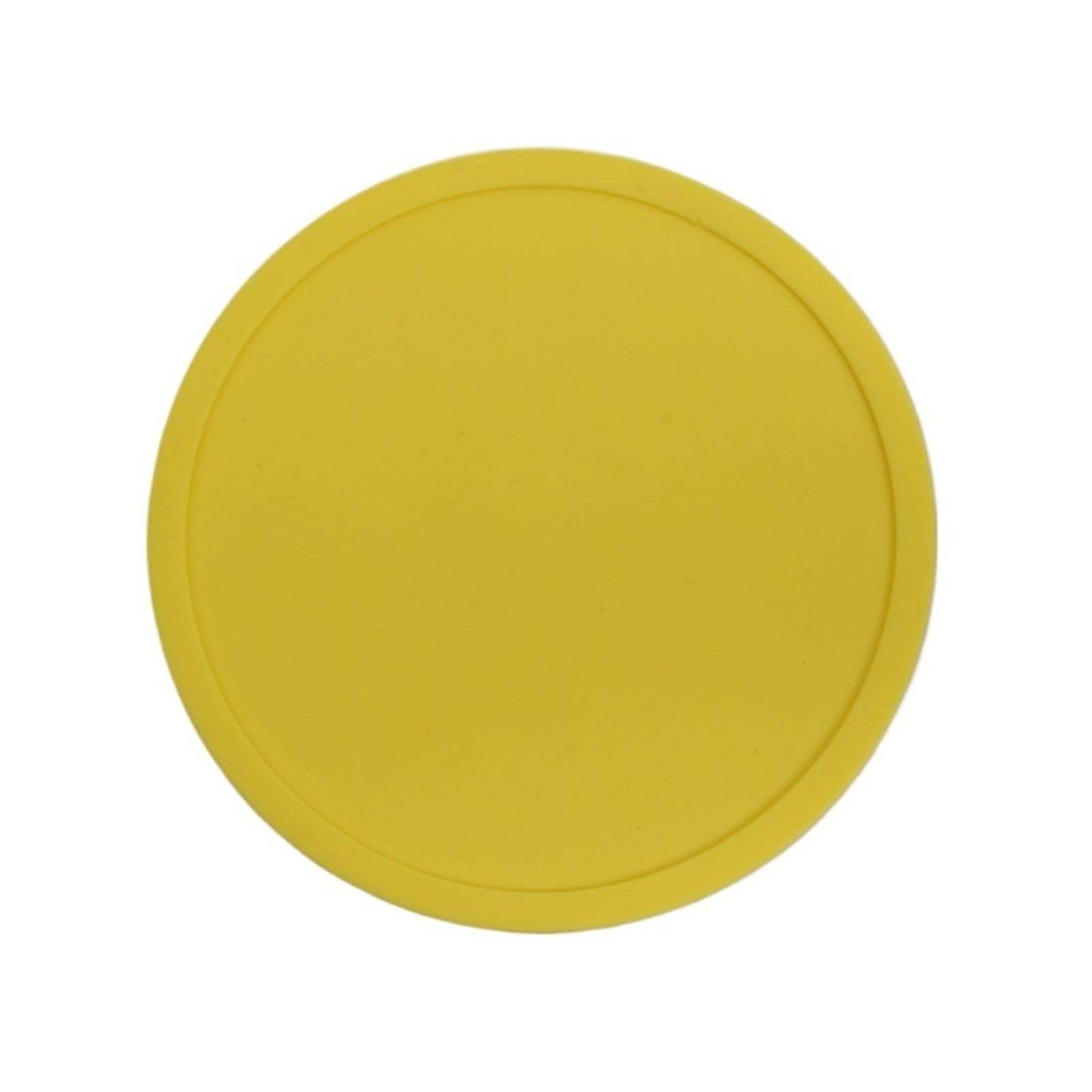 1pc 3.9 Inch Colorful Silicone Coasters Heat Resistant Tea Cup Mat Lots Drink Coffee Mug Glass Beverage(Yellow)