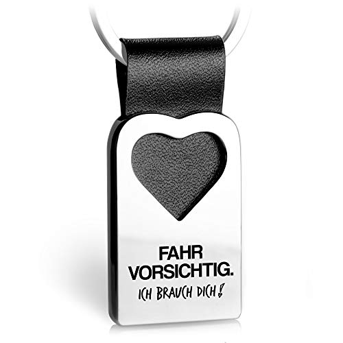 FABACH Herz Schlüsselanhänger mit Gravur aus Leder - Auto Glücksbringer Anhänger für Ihren Lieblingsmensch - Fahr vorsichtig Ich brauch dich 4 FABACH Herz Schlüsselanhänger mit Gravur aus Leder - Auto Glücksbringer Anhänger für Ihren Lieblingsmensch - Fahr vorsichtig Ich brauch dich