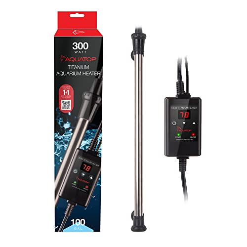 Aquatop 300W Titanium Heater With Controller - Fully Submersible For Fish Tanks Up To 100 Gallons, 68-92 Adjustable Temperature, Durable Water Heater, Aquarium Heater For Turtles & Large Fish, Th-C300 #TOP26