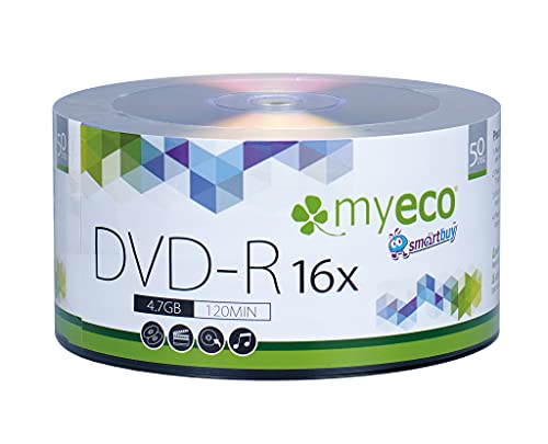 1000 Pack MyEco DVD-R 16X 4.7GB/120Min Silver Logo Top Write Once Blank Media Record Disc