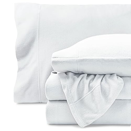 Image of Bare Home Super Soft Fleece Sheet Set (Twin XL, White)