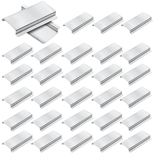 Image of ​Universal Aluminum Window Screen Pull Tabs Replacement, 30-Pack Durable UV-Resistant Breakage-Proof Flat Groove (C-Shaped) Clip Tabs - Better Than Plastic​