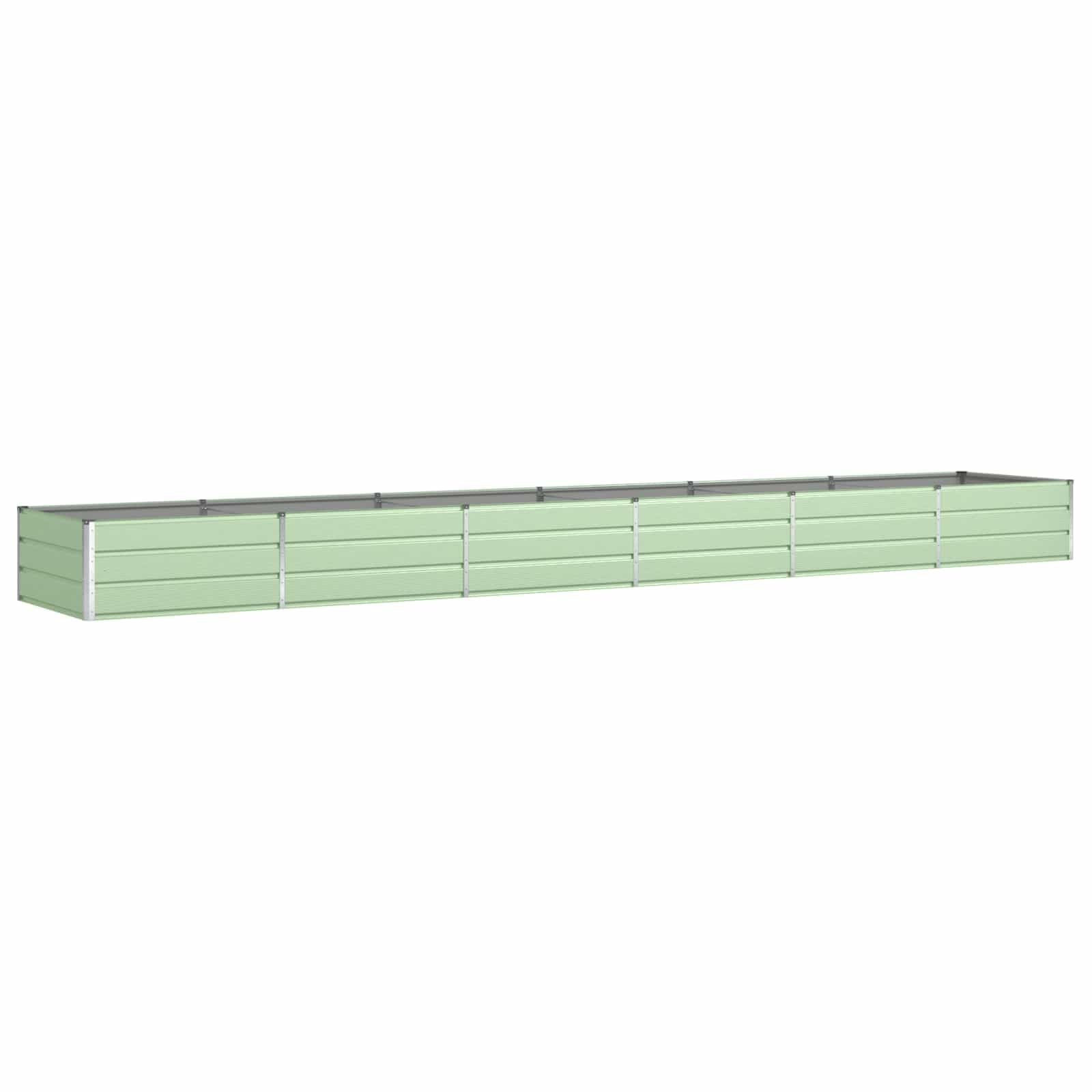 Jardinera rectangular 580 cm acero galvanizado verde pastel | Estilo industrial, amplio espacio para plantas, fácil montaje, uso al aire libre, bajo mantenimiento