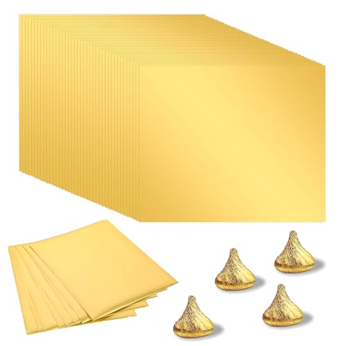 100 Stück Folie Papier Wrapper, 16 x 19 cm Goldfolie Papier,...