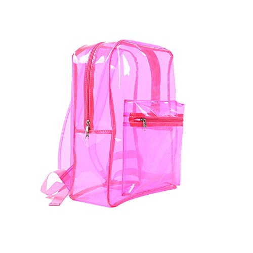Xuxuou 40 * 30 * 13cm Mochila Transparente para Playa Impermeable de PVC Bolso Transparente Holografica (Rosa)