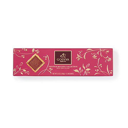 Godiva Prestige Kekse Milchschokolade 12 Stück: - Knusprige Kekse mit Milchschokolade und Lady Godiva-Motiv - 100 g