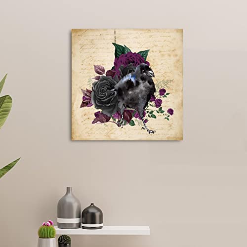 Panneau mural en bois Raven on Skull : sublimez un mur vide avec style
