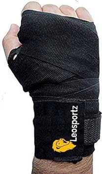 Leosportz Branded & Flexible Boxing & Gym Fitness Tape Gym & Fitness Gloves (Black)
