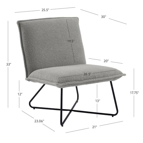 Sillón estilo moderno gris con estructura metálica miniatura 3