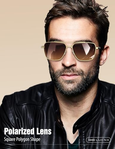 Image of LUENX Aviator Sunglasses for Women Men Polarized Lens Trendy Sun Glasses - UV 400 Protection 60MM with Accessories Driving