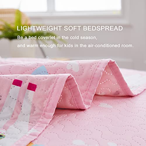 3-Piece Kids Summer Comforter Quilt Bedspreads Full/Queen Size Pink, Girls Alpaca Cactus Theme Bedding Set, Lightweight Soft Coverlets Bed Cover Bedroom Decor For All Season（1 Quilt + 2 Pillowcases） #TOP3