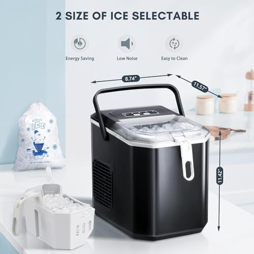 image for ZAFRO Ice Makers Countertop with Self-Cleaning, 26.5Lbs/24Hrs, 9 Cubes