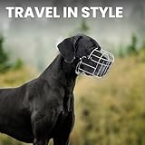 BRONZEDOG Hundemaulkorb Verstellbar Robustes PVC/Metalldrahtkorb für Große und Sehr Große Hunde mit Lederbändern Atmungsaktiv, Trinkfähig, Training, Verhindert Beißen (Great Dane, Edelstahl)