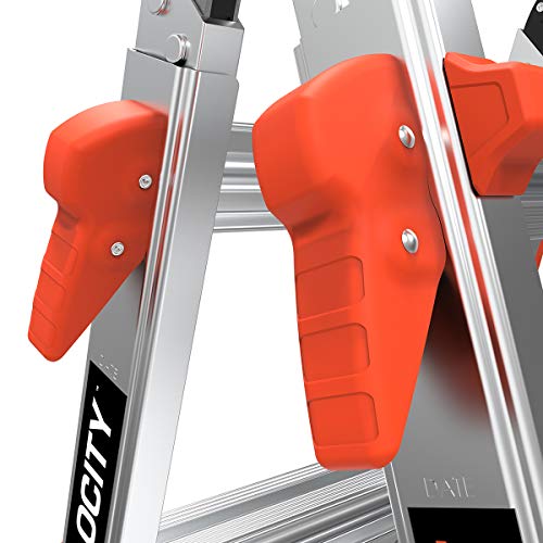 Little Giant Ladders, Velocity with Wheels, M26, 26 Ft, Multi-Position Ladder, Ratchet Leg levelers, Aluminum, Type 1A, 300 lbs Weight Rating, (15426-801)