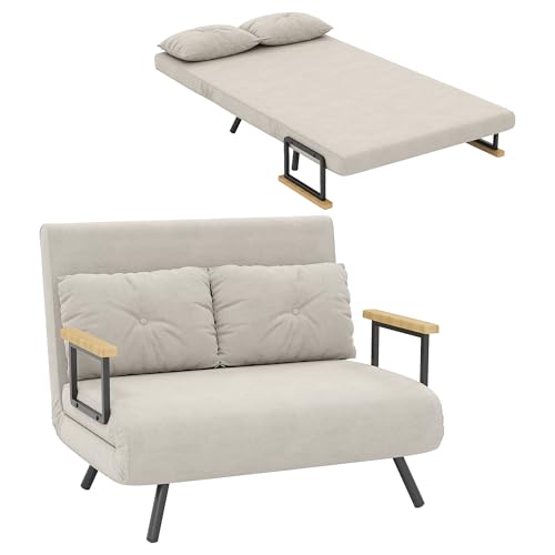 HOMCOM Schlafsofa 4 in 1 2 Sitzer Sofa mit Schlaffunktion, 183 x...