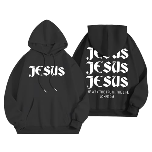 Pullover Hoodies for Men,Inspirational Text Long Sleeve Drawstring Hoodies | Lightweight Loose Fit Autumn Winter Top4