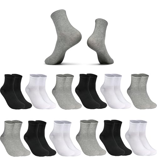 PS PROUTHS 12 Pares Calcetines Deporte Hombre - Calcetines Tenis Hombre - 85% Algodón, Transpirables (FR/ES, Números, 40, 46, Regular, Regular, Surtido)