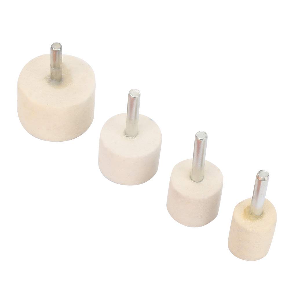 5 Pièces Kit de Polissage du Verre Poudre de Polissage à L'oxyde de Cérium + 4 Pièces Roues de Polissage en Feutre de Laine