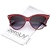 zeroUV - Oversize Vintage Mod Womens Fashion Cat Eye Sunglasses 59mm (Red)