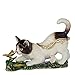 Cat Black/Blanc Jouer Boîte à bijoux Boîte à papillon Catches de chat Boîte de bibelot de papillon Statues de collection Statues de collection Figurines Cadeaux (Color : Blanc)