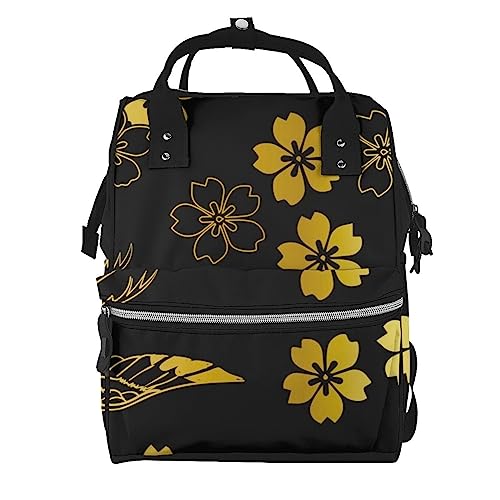 Sac à langer grue à fleurs grand format mixte Sakura multicolore