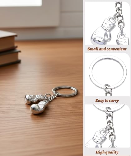 Image of Boxing Gloves Keyring, Keychain for Fitness Lovers, Birthday Surprise, Gift for Sports Lovers, Gift for Men and Women