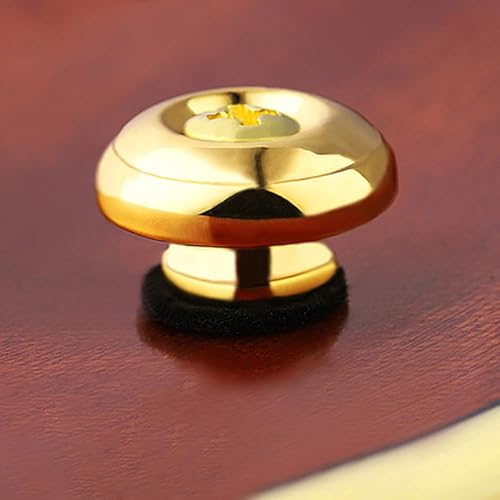 Image of Blue Panther Guitar Strap Buttons (Gold, Pack of 2) - Solid Brass with Screws | Universal Fit for Acoustic, Electric & Bass Guitars