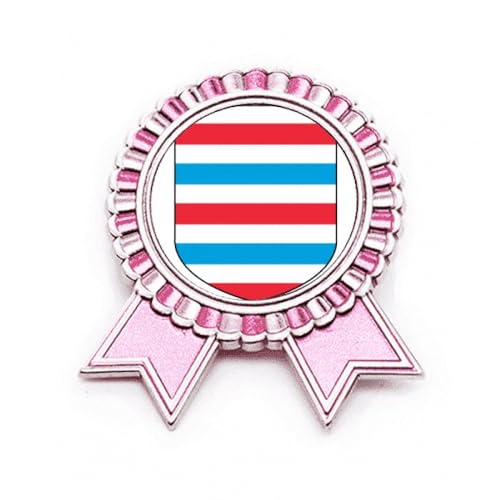 Broche Luxembourg médaille rose en métal taille M pour remplacer les trophées encombrants
