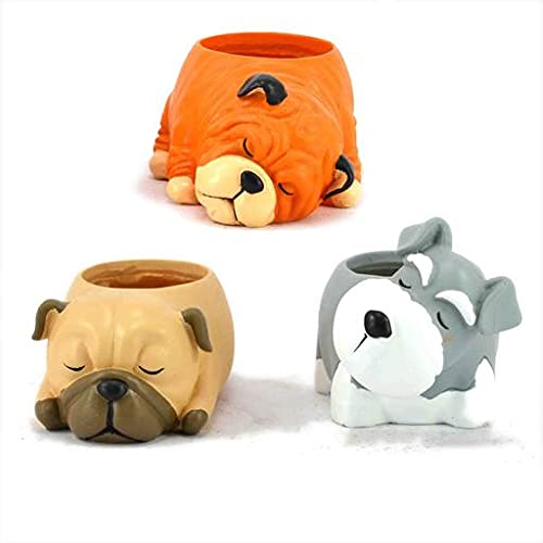 Brotherhood Enterprise, Made in India 3 Combo of Bull Dog and Lazy Dog Design Ceramic, Polyresin Unique & Trendy Design Succulent Pots for Home Decor, Without Plant (Grey) (B095M7563N) Amazon Price History, Amazon Price Tracker