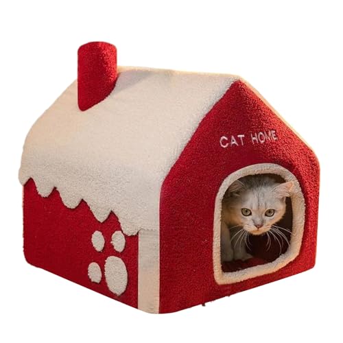 Cuccia Chiusa per Gatti a Forma di - Confortevole Cuccia Per Animali Invernale - Lettino Riscaldato per Cani e Gatti per Interni Casa Soggiorno Balcone Camera da Letto