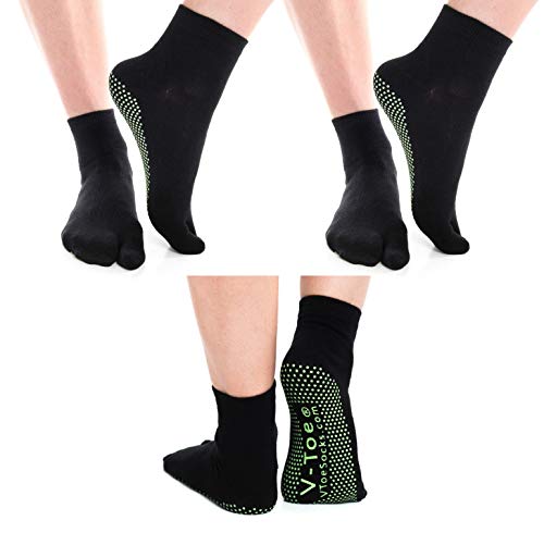 V-Toe Non-Slip Flip-Flop Socks - Tabi Split Toe Socks for Men & Women Size - Women's Toes Separated Yoga Socks