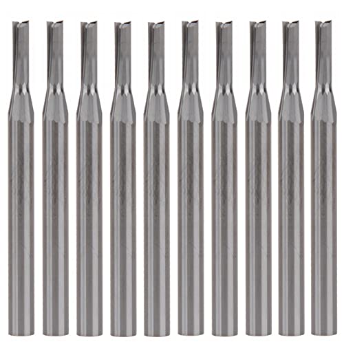 BERWENNY 10pcs 2-6mm 2 Flutes CNC Milling Cutter Carbide CNC Router Bit Compatible with Wood Engraving End Mill