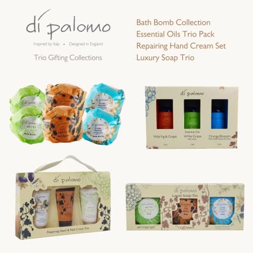 Di Palomo Reparing Hand & Nail Cream Trio. Hand Cream Set. Hand Moisturiser with Nail Care & Skin Care. Hand Cream Gifts for Women. Hand Cream for Very Dry Hands. Hand Cream Gift Sets.