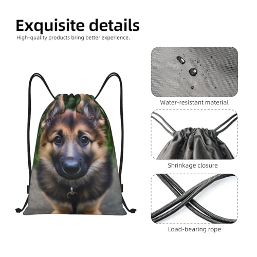 Drawstring Backpack Sports Gym Bags Draw String Bag for Women Men Cute german shepherd Drawstring Bags Sackpack3