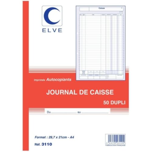 Lot de 5 Carnet Caisse - A4 - 50 dupli