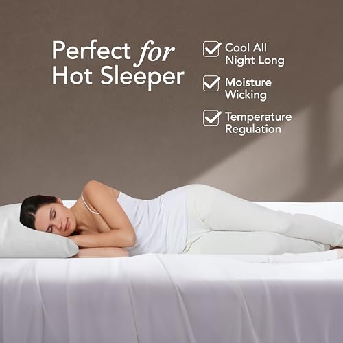 Image of EPITEX Solid 4 Piece King Sheet Set, Viscose Derived from Bamboo, Breathable and Ultra-Soft Bed Sheets Set, Luxurious Hote Bedding for Hot Sleeper, 1400 Thread Count, Deep Pocket Up to 16'', White