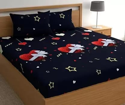 ViVAN : Era of Warmth & Comfort Floral Printed Microfiber Wrinklefree Super Soft 144 TC Bedsheet for Double Bed with 2 Pillow Covers (220x228 cm, Dark Blue) (B0D37ZVRJ8) Amazon Price History, Amazon Price Tracker