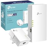 TP-Link TL-WPA7817 KIT AV1000 Powerline Adapter, AX1500Mbps WiFi 6 Internet Booster, 300 Meters Range, EasyMesh, Gigabit Ethernet Port, Flexibly Create Whole Home Mesh WiFi Extender, Plug & Play