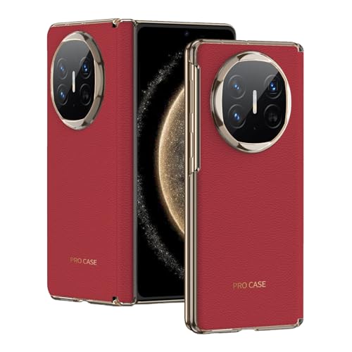 Étui Huawei Mate X6 en cuir rouge protecteur photo et charge sans fil