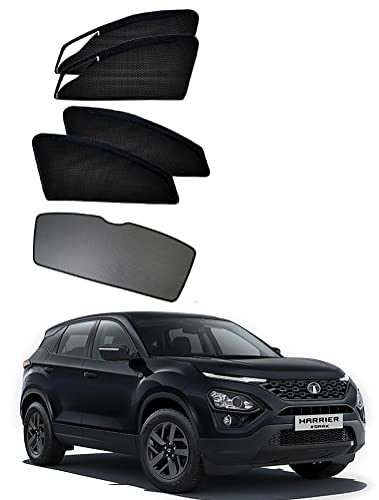 Image of Auto Addict Car Zipper Magnetic Sun Shades with Dicky (Side Windows,Rear Windows,5 Pcs) for TATA Harrier
