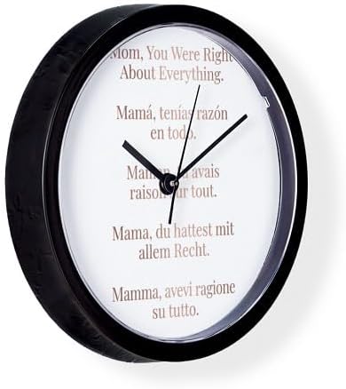CafePress Mom was Right Multilingual Mother's Day Quote 10" Wall Clock for Livingroom, Kitchen, or Office