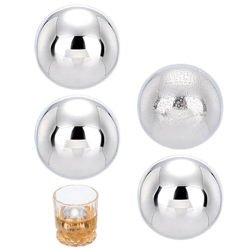 4 Esferas Reutilizables de Acero Inoxidable para Hielo 53.5mm miniatura 1