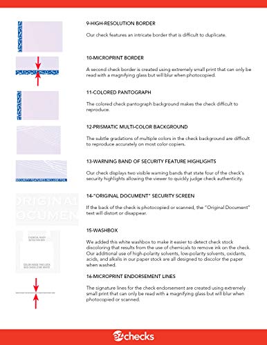 Ez Checks 3 Checks Per Page Hologram High Security Laser Check Stock | 150 Sheets/450 Checks | Blue/Maroon #TOP4