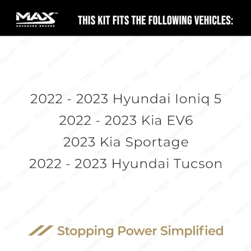 Image of Max Advanced Brakes Front Brake Kit Compatible With 2022 2023 Hyundai Tucson Compatible With Kia Sportage Replacement Premium OE Disc Brake Rotors and Ceramic Brake Pads