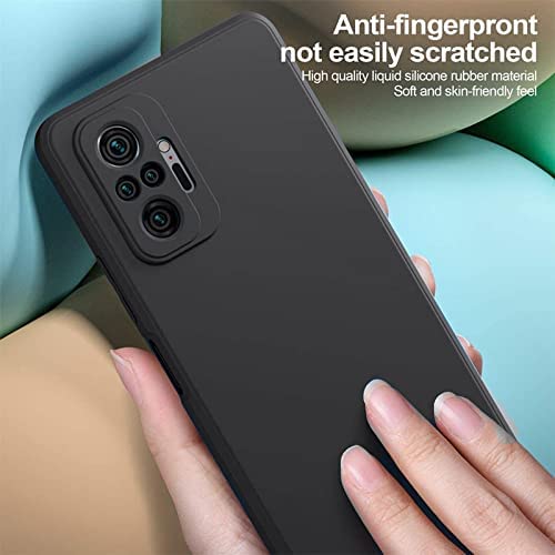 Image of Mobile Back Cover Case for Xiaomi Redmi Note 10 (4G) (Silicone Case|CameraProtection|Black SC1510)