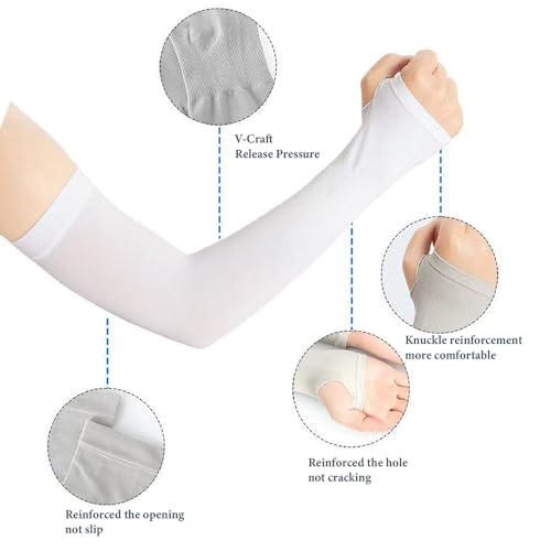 4-Pairs UPF 50+ Cycling Arm Sleeves UV Protection Anti-Slip Thin Breathable Summer Arm Sleeves4