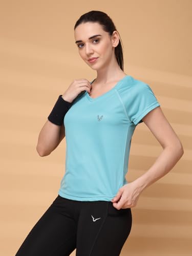 Image of UZARUS Women's V-Neck Sports T-Shirt | Pack of 2 | Gym, Yoga & Activewear Top